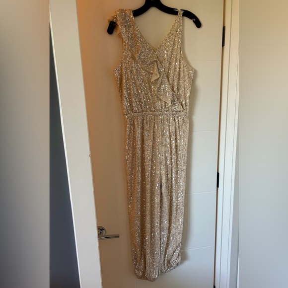 BCBG Girls Sequin Ruffle Jumpsuit (Big Kids), size 16. - Picture 3 of 14